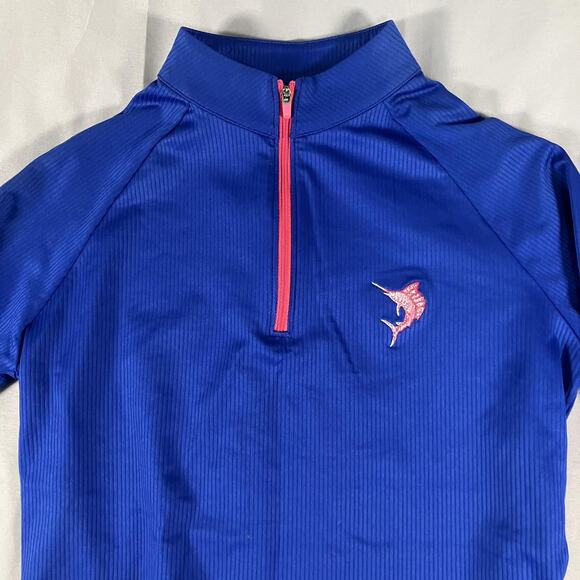 FootJoy Pullover Womens XS Blue Pink 1/4 Zip Long Sleeve Golf Athletic Stretch - Picture 2 of 12